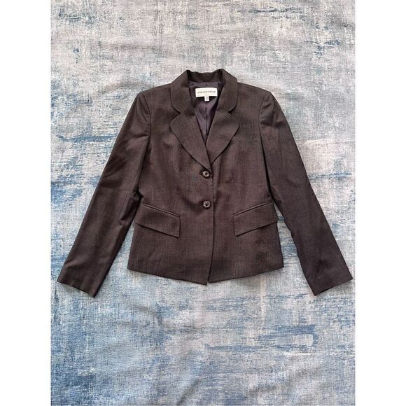 Jones New York Suit Brown Notched Collar 2 Button Blazer Women's Size 4 - Picture 1 of 9